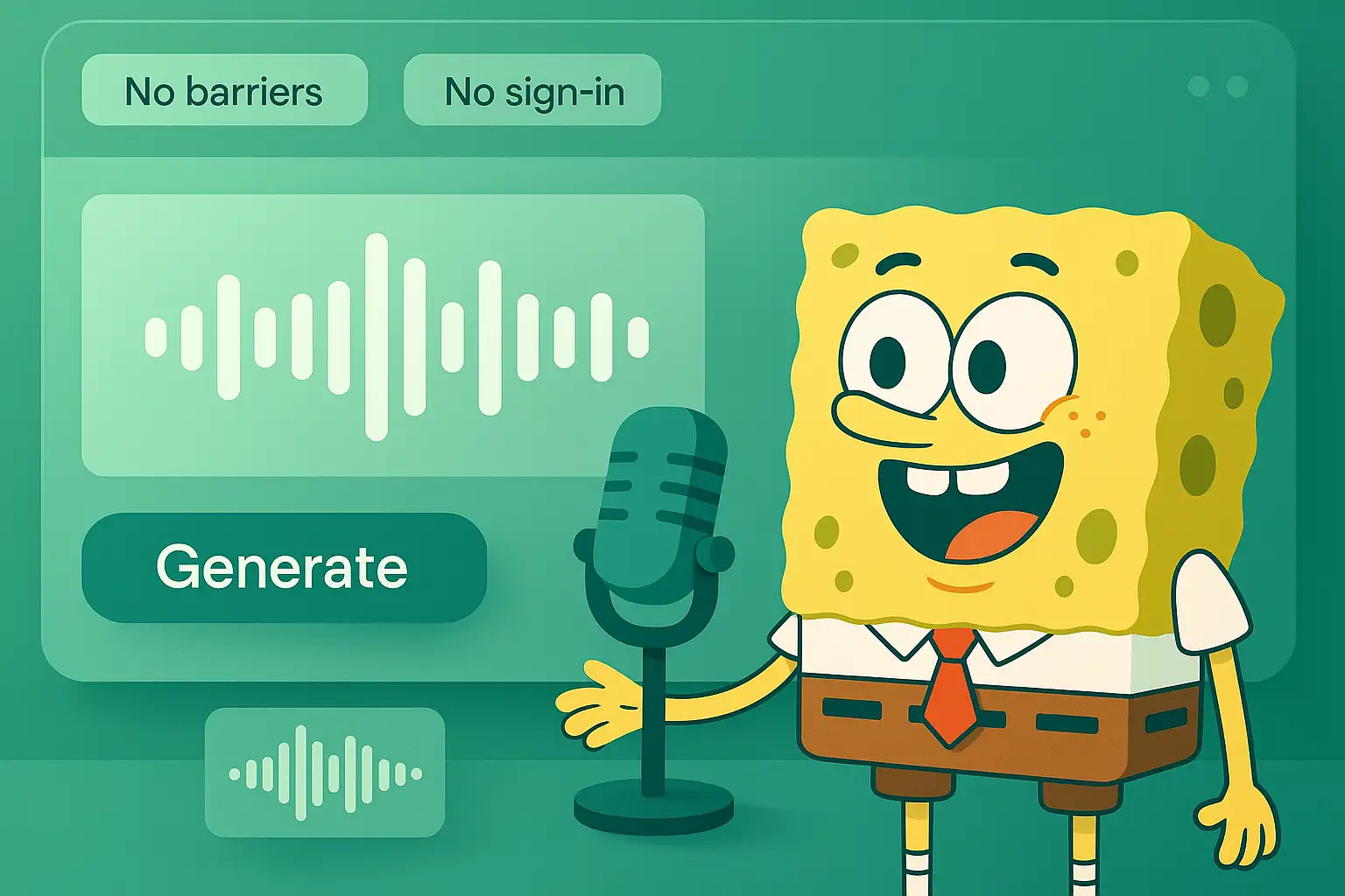 Free SpongeBob AI Voice Generator online (99.72% Similarity)